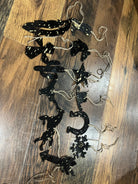 Gold/Black Acid Wash Leather Cowhide Christmas Ornament - Sold Individually