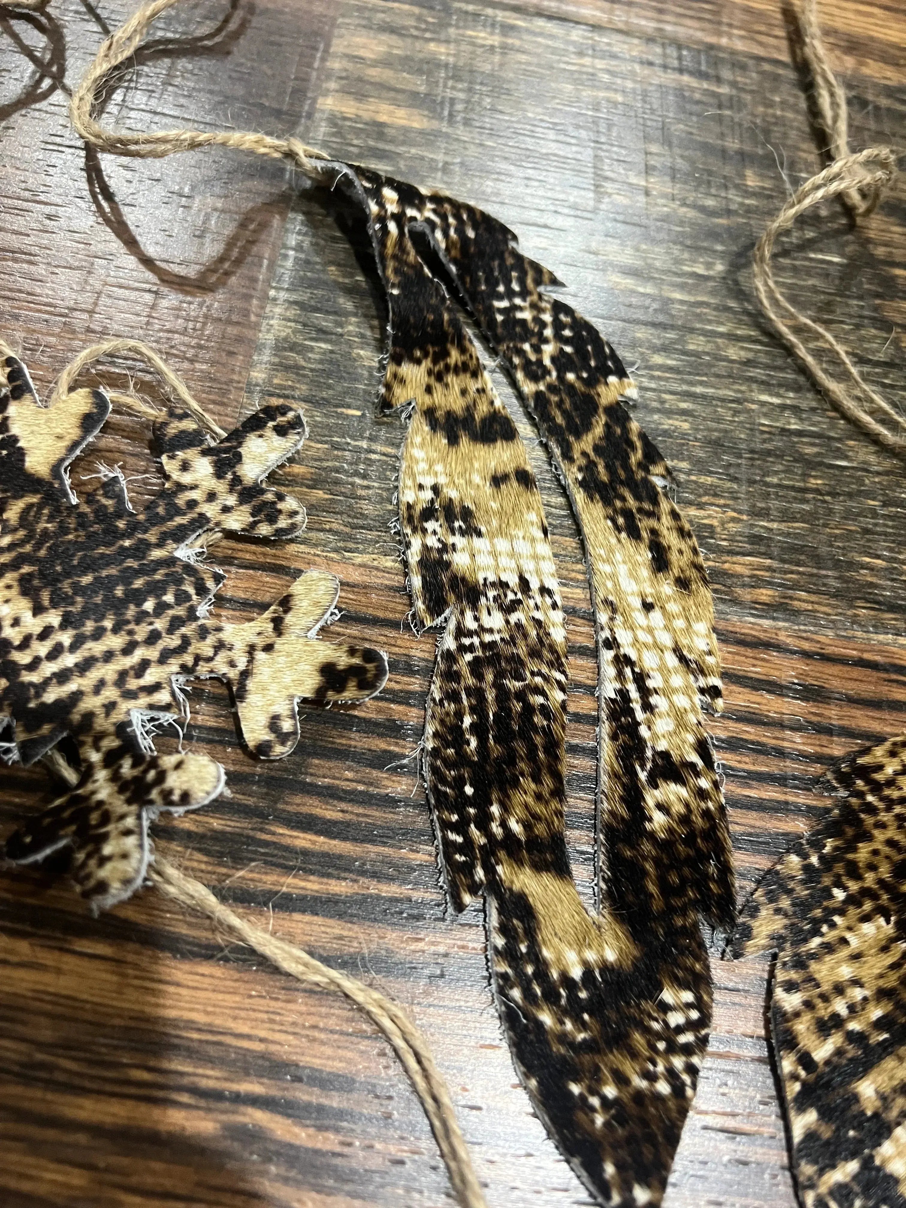 Snake Skin Cowhide Leather Christmas Ornaments