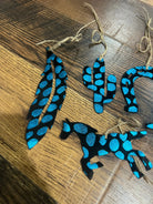 BLUE SPOTTED Leather Cowhide Christmas Ornament - Sold Individually