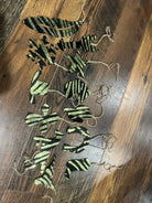 Green Zebra Leather Cowhide Christmas Ornament - Sold Individually