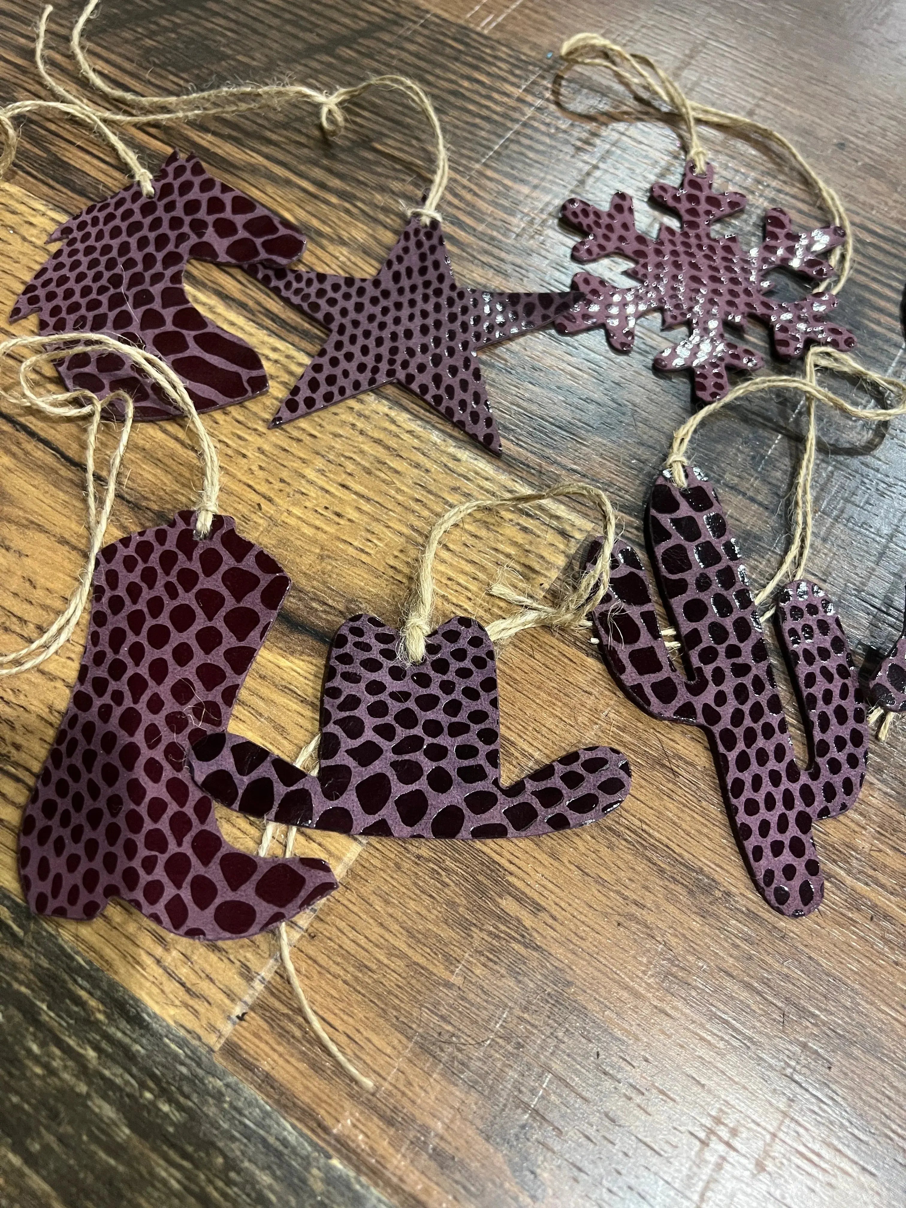 Purple Snake Leather Christmas Ornament