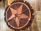 Suede Leather Christmas Tree Skirt - Embossed Leather Star People