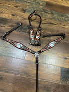 'Royal Flush' One Ear Headstall and Breast Collar Set Horse Tack