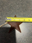 Cowhide Western Leather Christmas Ornament- Star - Sold Individually