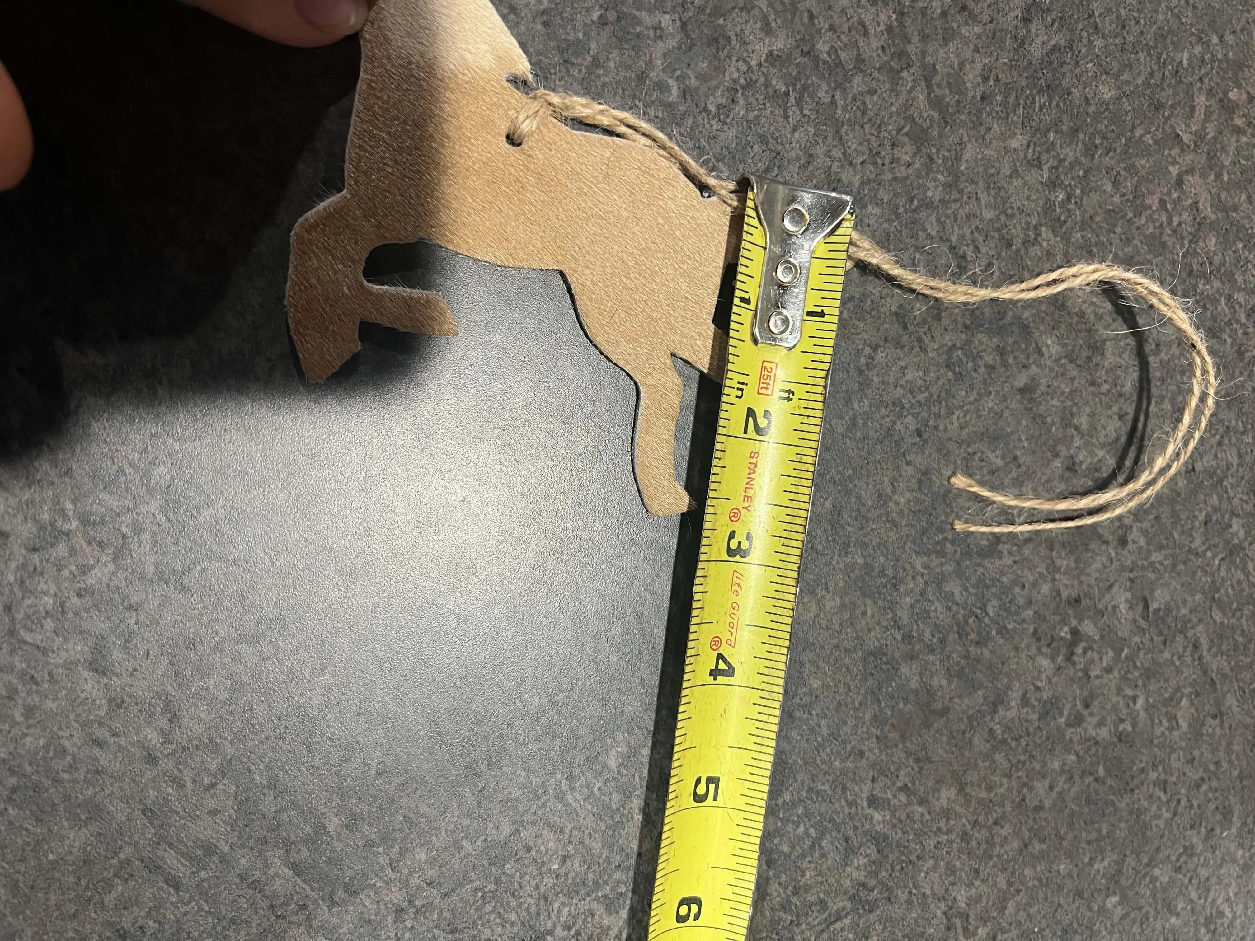 Cowhide Western Leather Christmas Ornament - Running Horse- Sold Individually