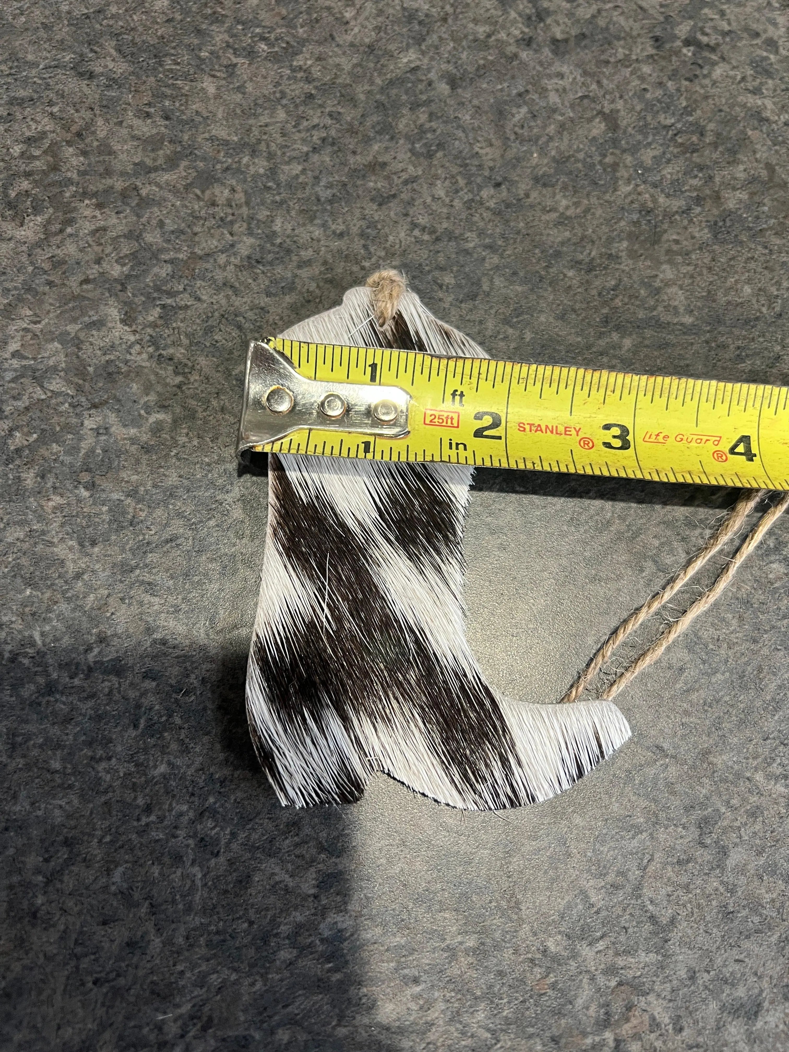 Cowhide Western Leather Christmas Ornament - Boot - Sold Individually