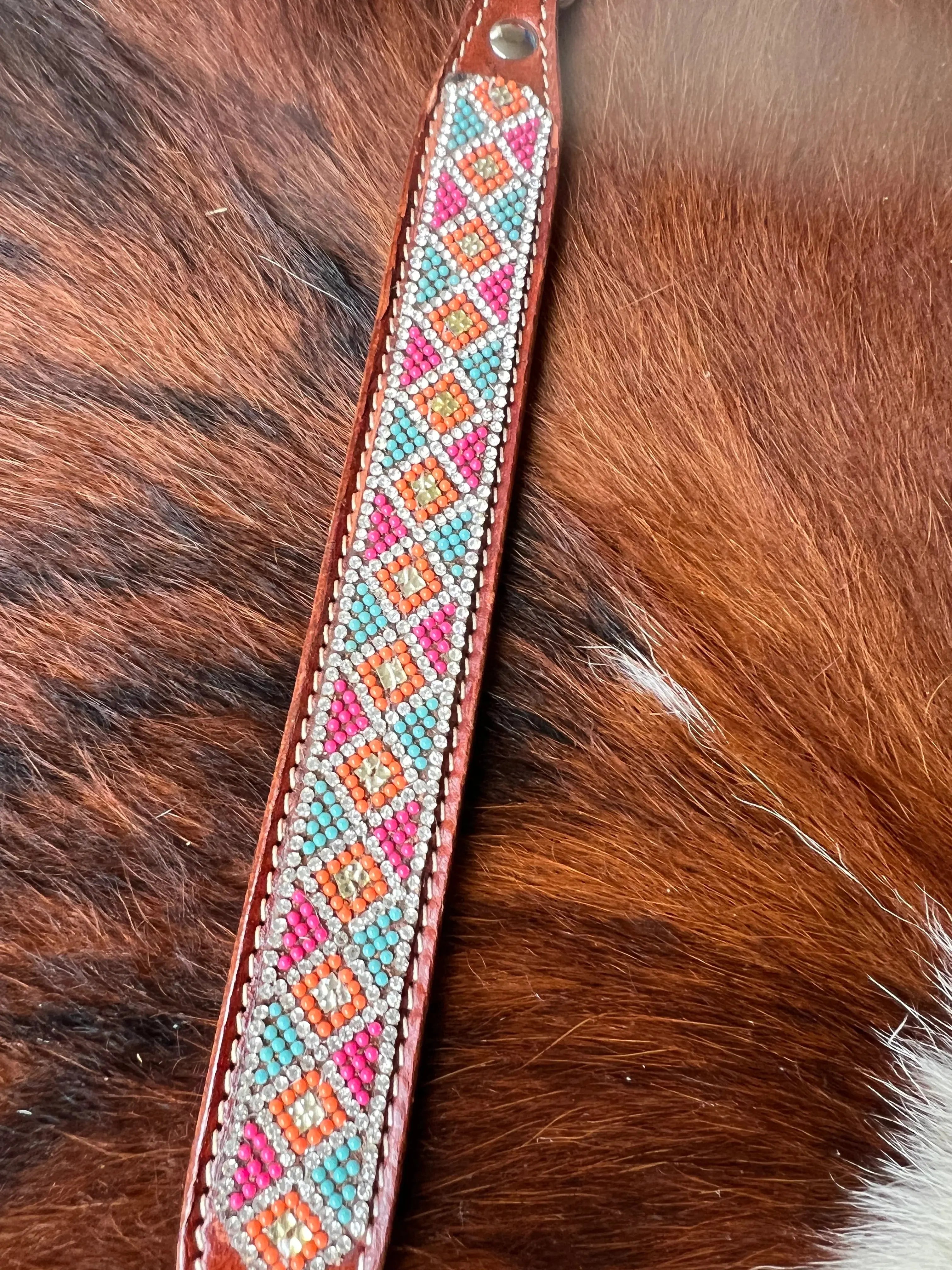 Crystal Rhinestone Collar -Pink & Blue Dog