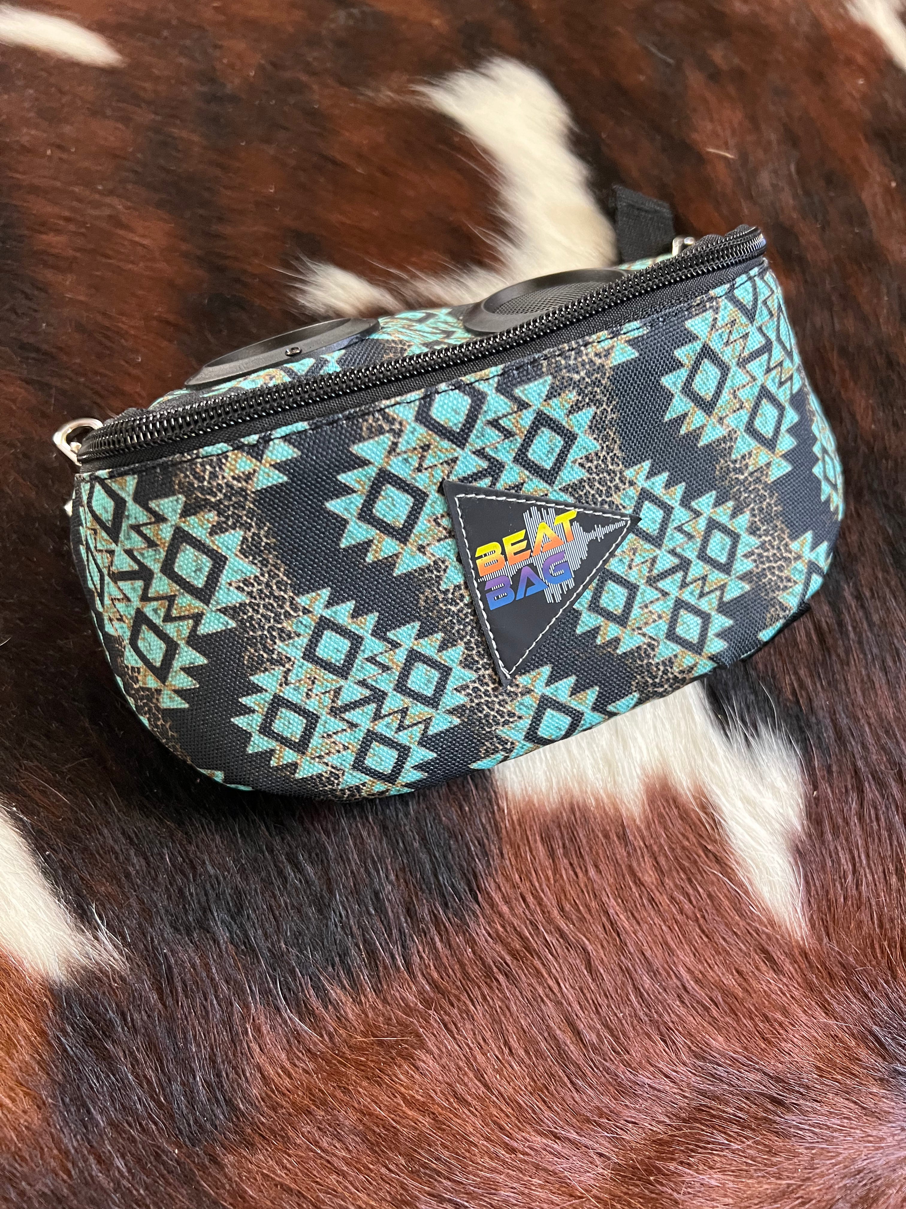 teal aztec beat bag 