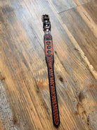 Leather Handpainted Tooled Squash Blossom Dog Collar Dog