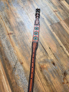 Leather Handpainted Tooled Squash Blossom Dog Collar Dog