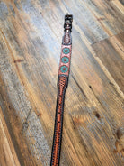 Leather Handpainted Tooled Squash Blossom Dog Collar Dog