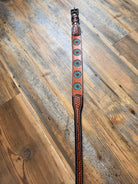 Leather Handpainted Tooled Squash Blossom Dog Collar Dog