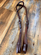 Oiled leather one ear headstall with quick change bit loops Horse