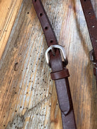 Oiled leather one ear headstall with quick change bit loops Horse