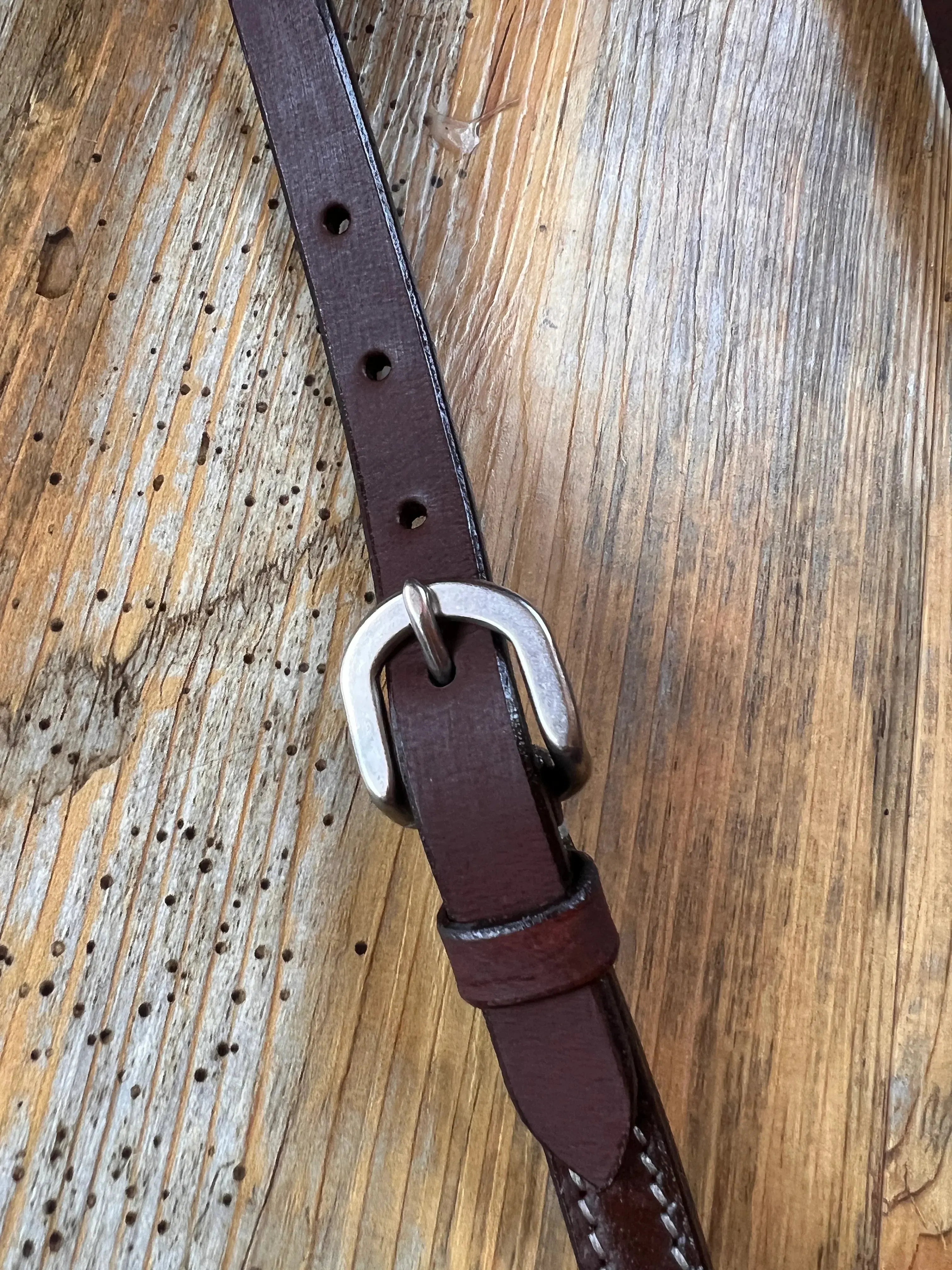 Heavy Oiled leather one ear headstall with quick change bit loops Horse Tack