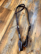 Heavy Oiled leather one ear headstall with quick change bit loops Horse Tack