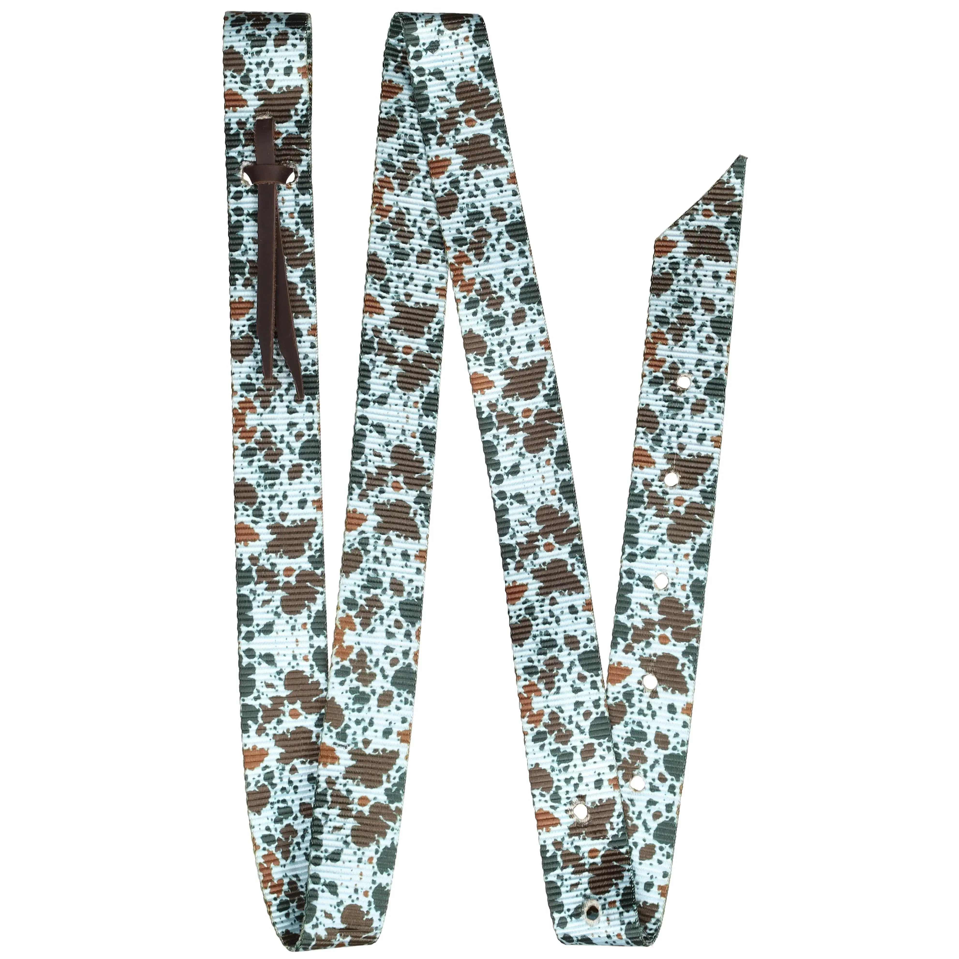 Powder Blue Longhorn Nylon Tie Strap and Off Billet Set latigo
