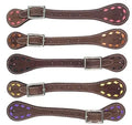 Ladies Leather Buckstitch Spur Straps