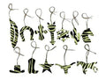 Green Zebra Leather Cowhide  Christmas Ornament - Sold Individually