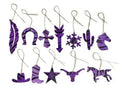 Purple Zebra Leather Cowhide Christmas Ornament