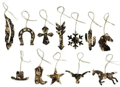 Snake Skin Cowhide Leather Christmas Ornaments