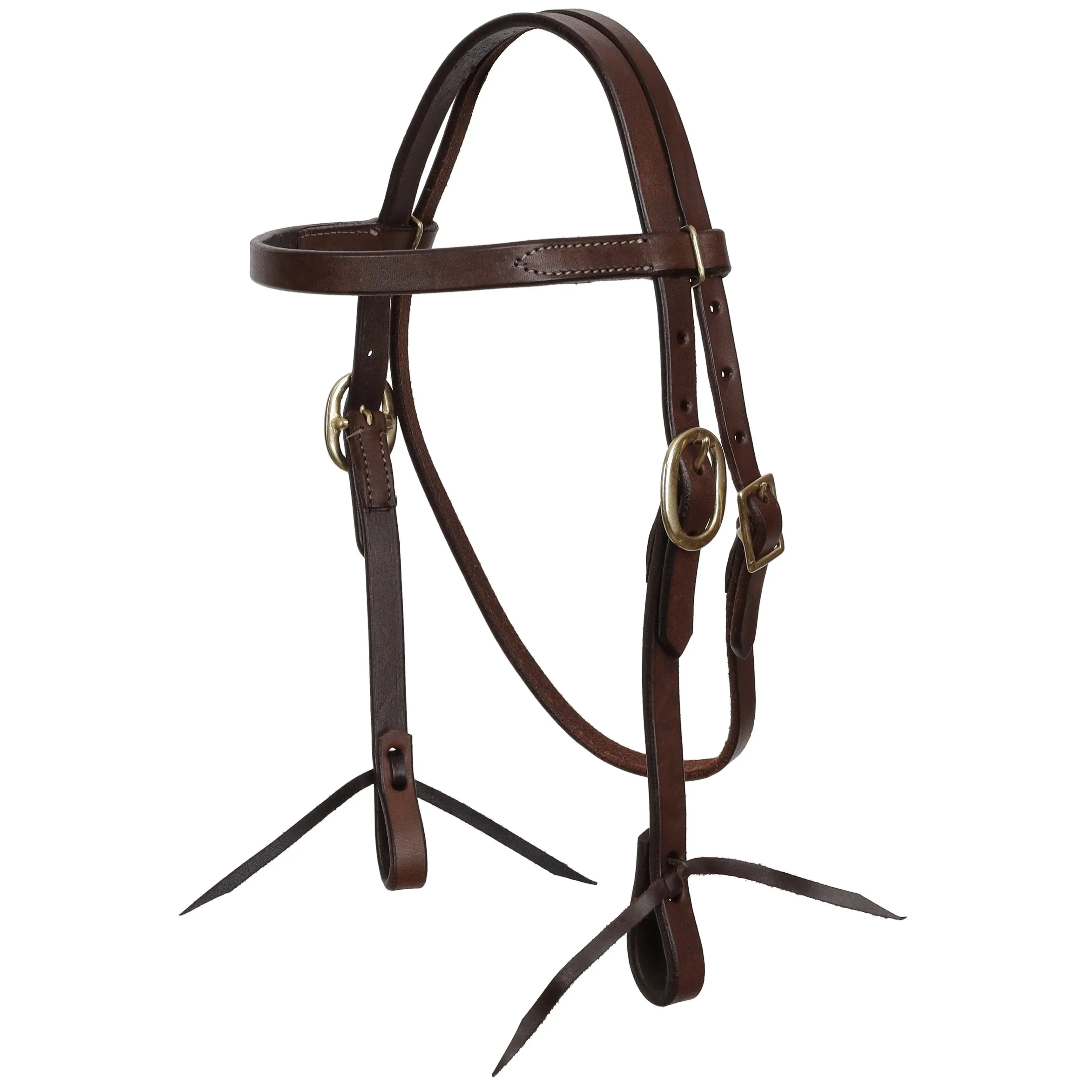 Dark Argentina Cow Leather Browband Headstall - Mini/Small Pony