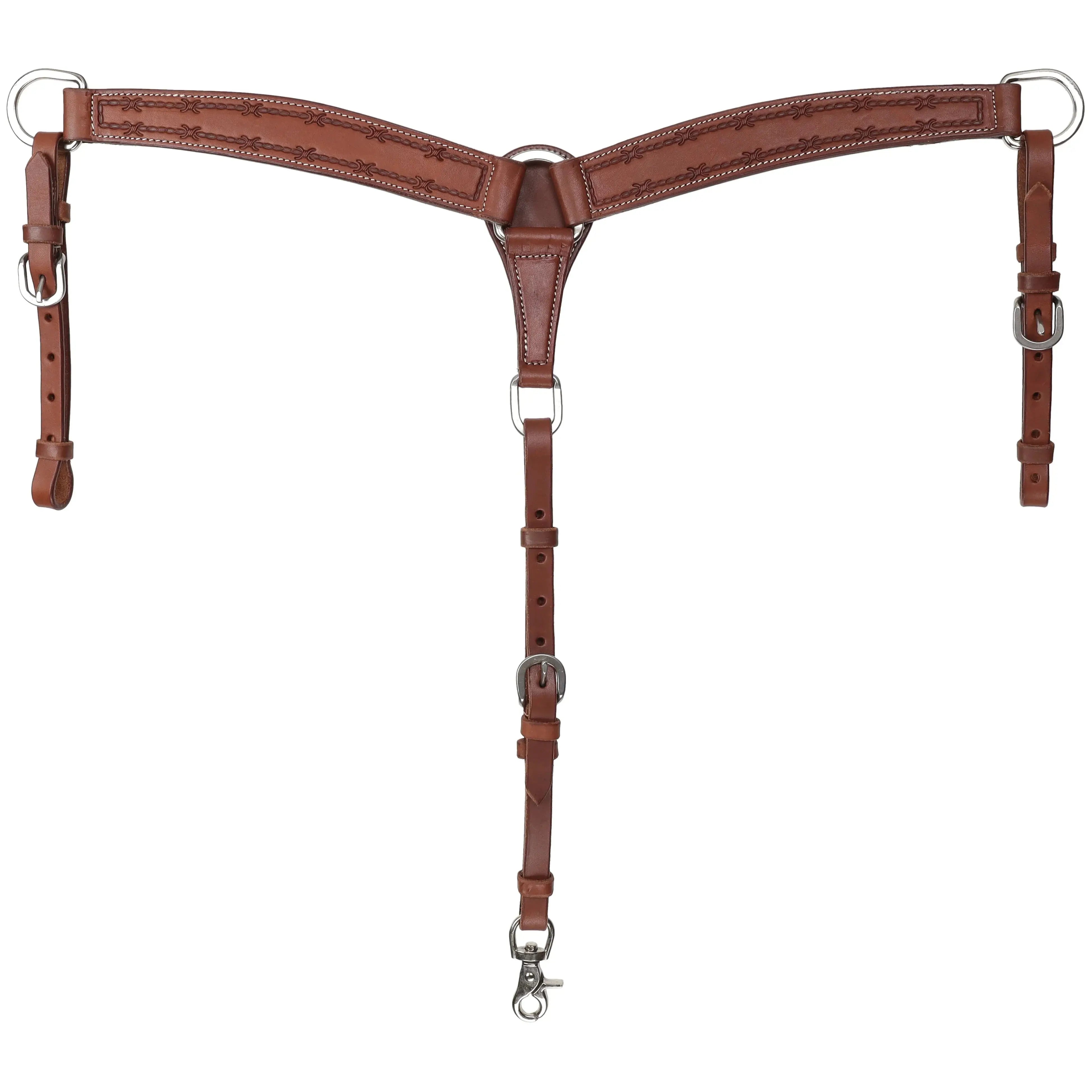 Barbwire Argentina Cow Leather Breastcollar - Mini/Small Pony