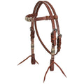Rawhide Argentina Cow Leather Browband Headstall - Mini/Small Pony