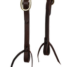 Dark Argentina Cow Leather One Ear Headstall - Mini/Small Pony close up