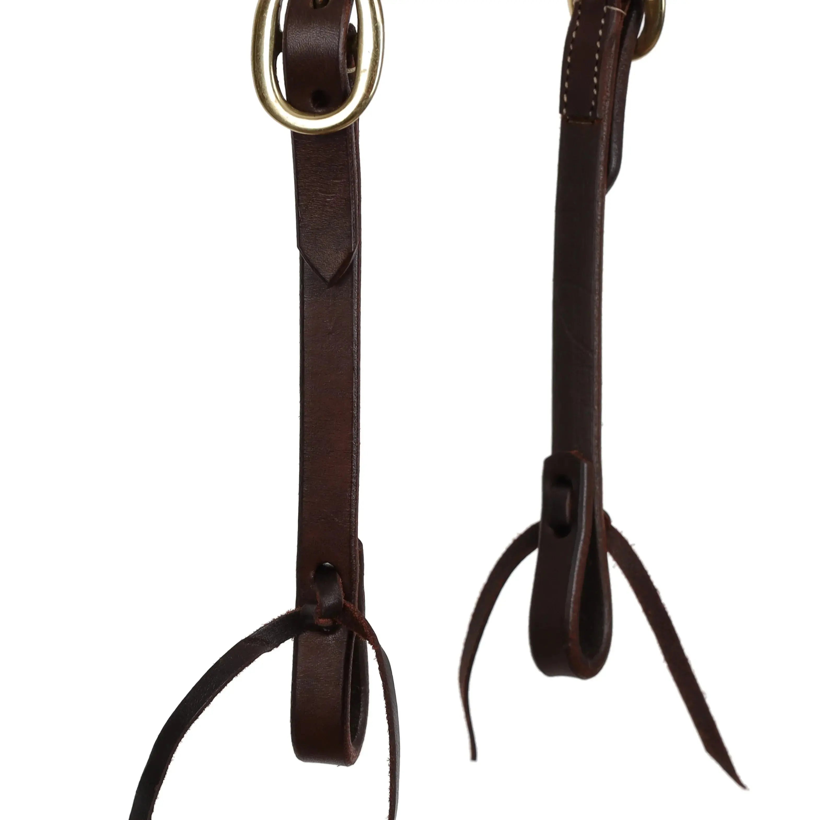 Dark Argentina Cow Leather One Ear Headstall - Mini/Small Pony close up