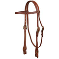 Argentina Cow Leather Browband Headstall with Brass Hardware
