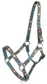 Premium Nylon Horse Sized Halter with Cross and Diamond Design.