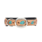 POPPY AZTEC HAND-TOOLED PADDED LEATHER DOG COLLAR Dog
