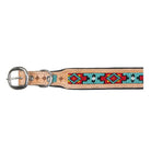 POPPY AZTEC HAND-TOOLED PADDED LEATHER DOG COLLAR Dog