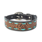 Turquoise Trail Cowboy Dog Collar In Black Dog