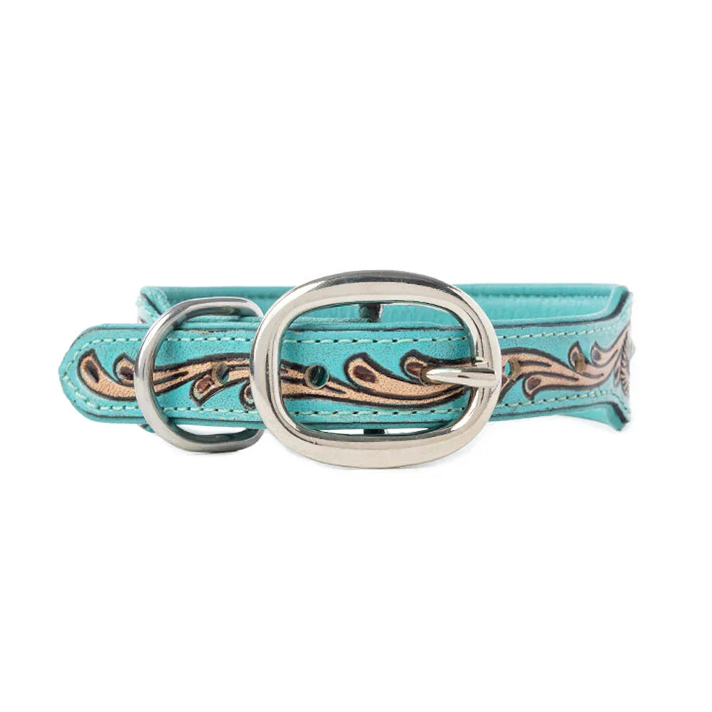 Turquoise Sky Southwest Dog Collar In Turquoise Dog
