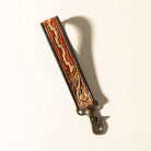 Red Rock Path Handtooled Leather Keyfob In Mesa Brick