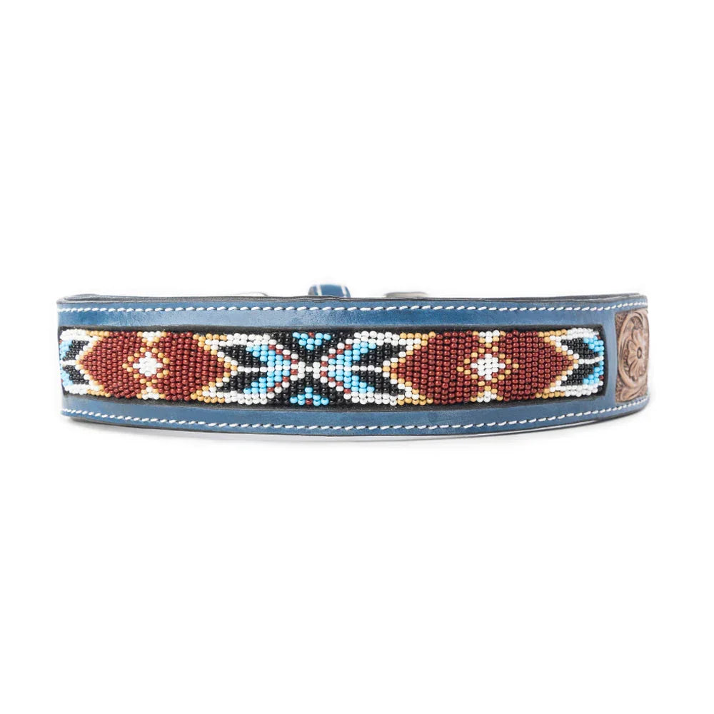 Running Free Beaded Heritage Dog Collar In Brown Dog