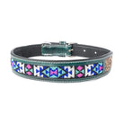 Turquoise Blossom Western Dog Collar In Brown Dog