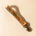 Wildvine Pony Western Handtooled Key Fob In Tan With Cactus Detail