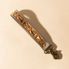 Wildvine Pony Western Handtooled Key Fob In Dusk Blue With Hairon Detail