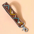 Soaring Bloom Handtooled Leather Keyfob In Saddle Tan