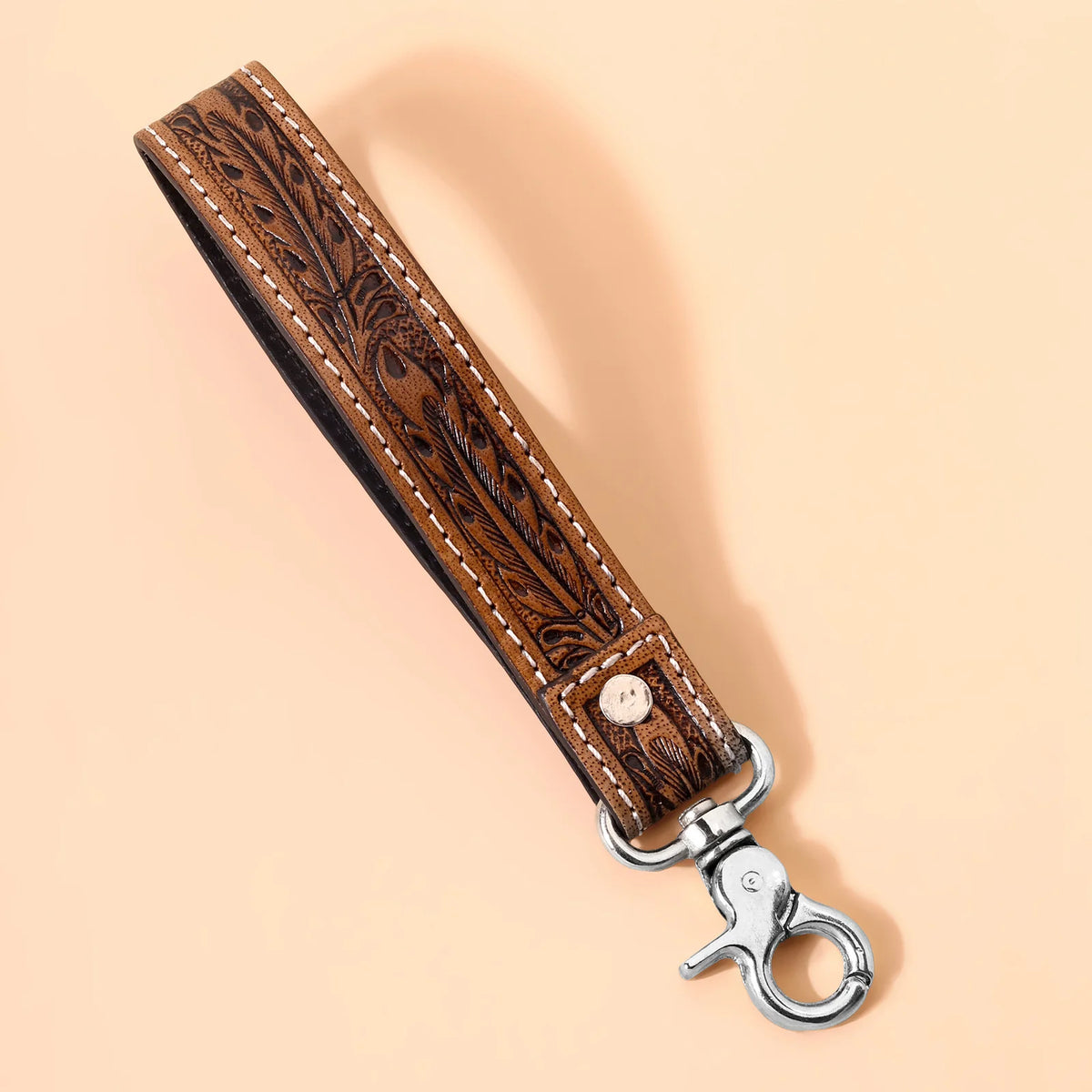 Tobosa Key Fob In Multi With Beaded Southwest Panel