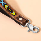 Tobosa Key Fob In Multi With Beaded Southwest Panel