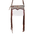 Chuckline Clear Crossbody Bag For Women In Turquoise With Suede