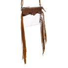 Chuckline Clear Crossbody Bag For Women In Tan With Suede Fringe