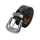 Turquoise Hand-Tooled Leather Women's Belt