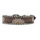 OXY DAISY HAND-TOOLED PADDED LEATHER DOG COLLAR Dog