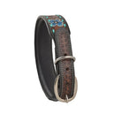 SCENIC SUNFLOWER HAND-TOOLED PADDED LEATHER DOG COLLAR Dog