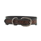 SCENIC SUNFLOWER HAND-TOOLED PADDED LEATHER DOG COLLAR Dog